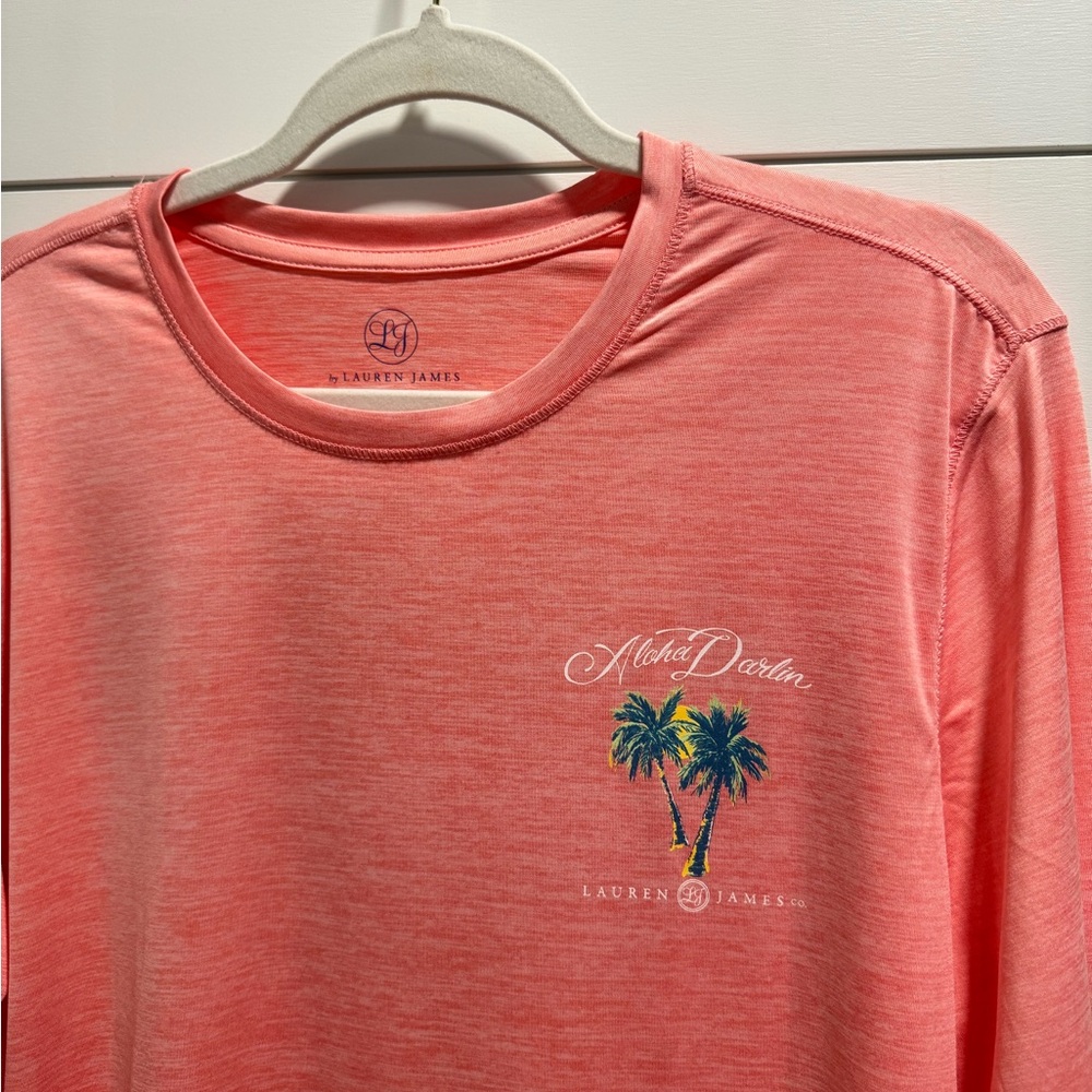 Coral Long Sleeve Shirt with Palm Tree Design🌴 - Picture 2 of 4